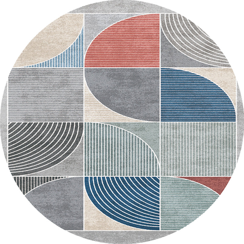 Unique Multicolor Modernist Rug Polyester Geometric and Stripe Pattern Rug Washable Pet Friendly Non-Slip Carpet for Living Room Clearhalo 'Area Rug' 'Modern' 'Rugs' Rug' 1781001