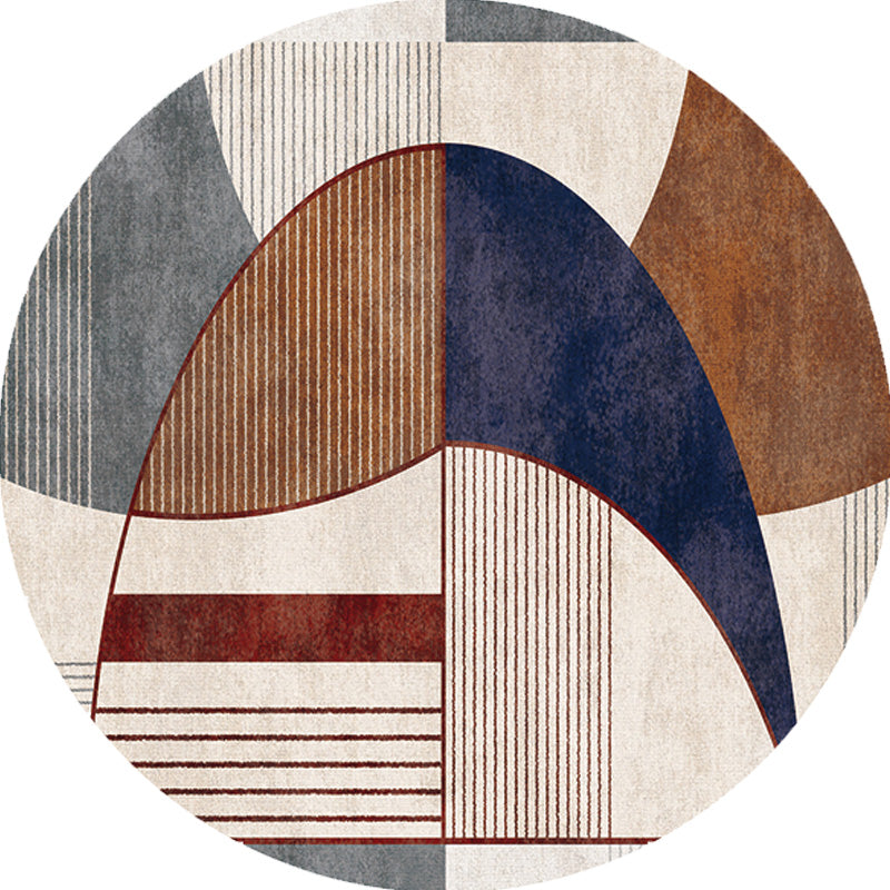 Unique Multicolor Modernist Rug Polyester Geometric and Stripe Pattern Rug Washable Pet Friendly Non-Slip Carpet for Living Room Clearhalo 'Area Rug' 'Modern' 'Rugs' Rug' 1781012