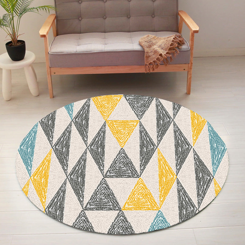 Unique Multicolor Modernist Rug Polyester Geometric and Stripe Pattern Rug Washable Pet Friendly Non-Slip Carpet for Living Room Yellow Clearhalo 'Area Rug' 'Modern' 'Rugs' Rug' 1781013