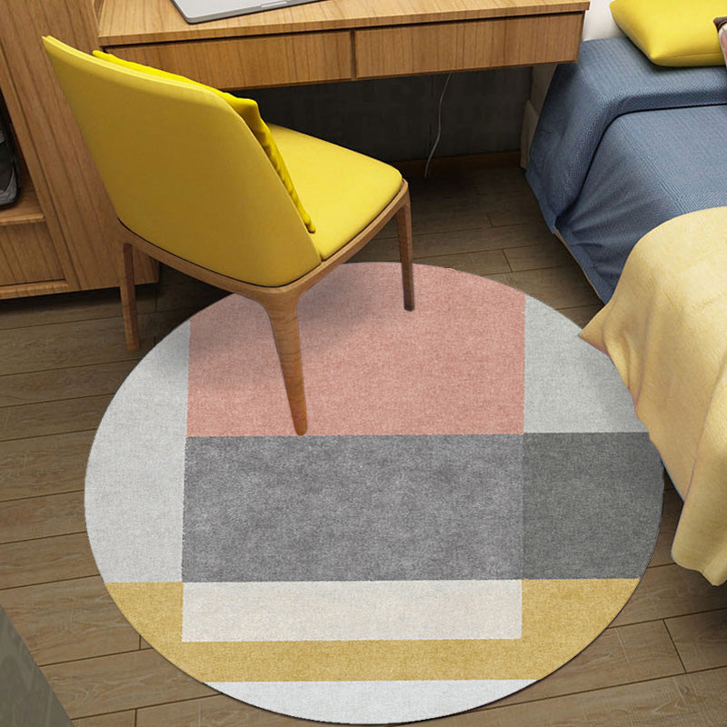 Unique Multicolor Modernist Rug Polyester Geometric and Stripe Pattern Rug Washable Pet Friendly Non-Slip Carpet for Living Room Red Clearhalo 'Area Rug' 'Modern' 'Rugs' Rug' 1781016