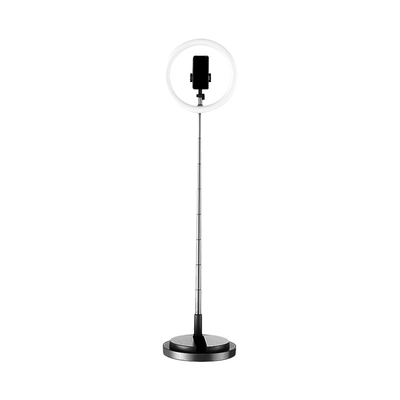 Circular Metal USB Vanity Lamp Minimalist Black/White/Pink LED Fill Flush Lighting for Mobile Phone Holder Clearhalo 'Cast Iron' 'Glass' 'Industrial' 'Modern wall lights' 'Modern' 'Tiffany' 'Traditional wall lights' 'Vanity Lights' 'Wall Lights' Lighting' 1781309