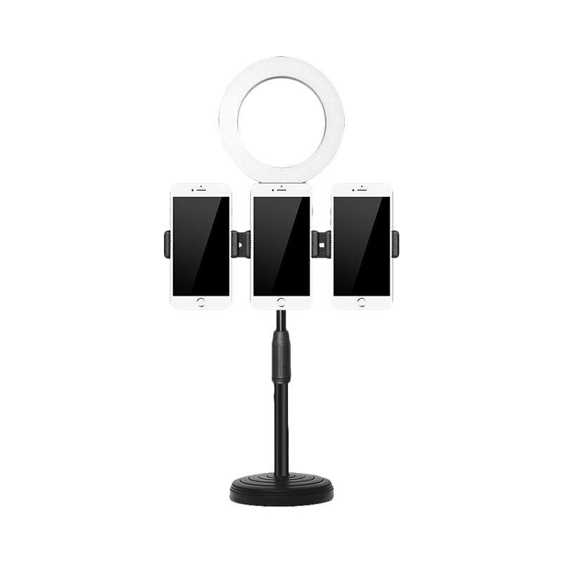 Phone Support LED Fill Flush Lamp Modern Black Finish USB Vanity Light with Round Metal Shade Clearhalo 'Cast Iron' 'Glass' 'Industrial' 'Modern wall lights' 'Modern' 'Tiffany' 'Traditional wall lights' 'Vanity Lights' 'Wall Lights' Lighting' 1781349