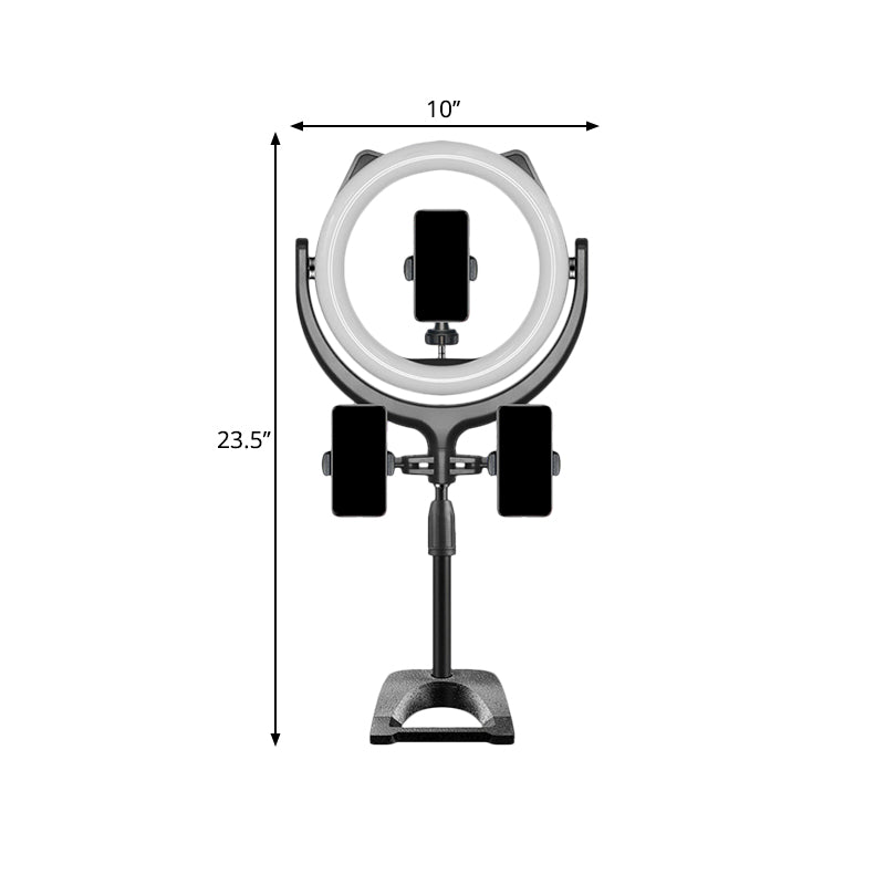 Minimal LED Mirror Lighting Black Finish Cat's Ear USB Fill Lamp with Metallic Shade Clearhalo 'Cast Iron' 'Glass' 'Industrial' 'Modern wall lights' 'Modern' 'Tiffany' 'Traditional wall lights' 'Vanity Lights' 'Wall Lights' Lighting' 1781417