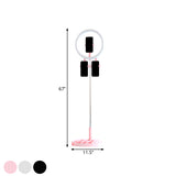 Circular LED Make-Up Light Metal Mobile Phone Support Fill Flush Lamp in Black/White/Pink with USB Port Clearhalo 'Cast Iron' 'Glass' 'Industrial' 'Modern wall lights' 'Modern' 'Tiffany' 'Traditional wall lights' 'Vanity Lights' 'Wall Lights' Lighting' 1781421