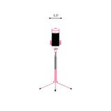 Ring Make-Up Lamp Contemporary Metal Mobile Phone Holder LED Fill Flush Light in Pink Clearhalo 'Cast Iron' 'Glass' 'Industrial' 'Modern wall lights' 'Modern' 'Tiffany' 'Traditional wall lights' 'Vanity Lights' 'Wall Lights' Lighting' 1781457