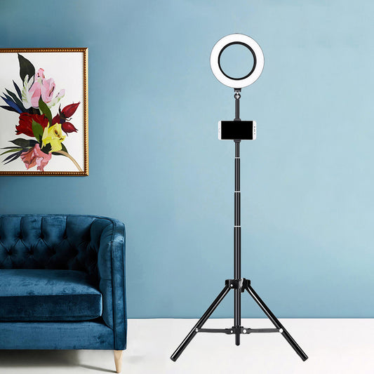 Ring Metallic Vanity Lighting Modern Black Tripod LED Fill Flush Lamp with Tripod Design Black USB Clearhalo 'Cast Iron' 'Glass' 'Industrial' 'Modern wall lights' 'Modern' 'Tiffany' 'Traditional wall lights' 'Vanity Lights' 'Wall Lights' Lighting' 1781749