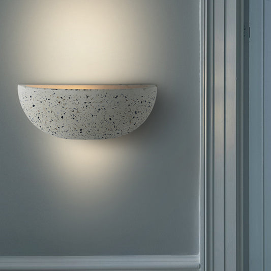 Contemporary Bowl Wall Lamp Stone 1 Light Corridor Wall Mount Light Fixture in White White Clearhalo 'Modern wall lights' 'Modern' 'Wall Lamps & Sconces' 'Wall Lights' Lighting' 1781757