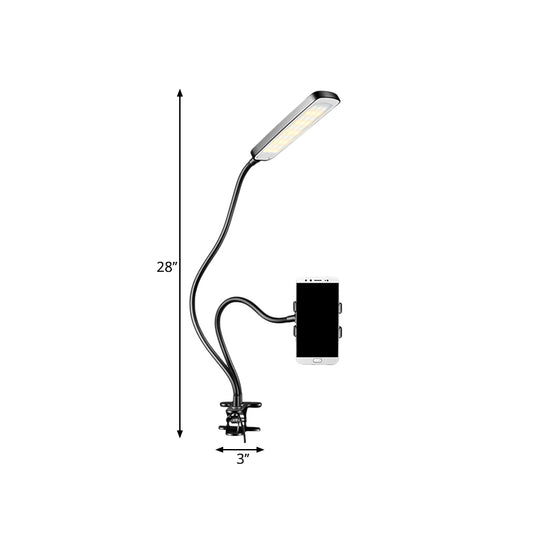 Metal Rectangle Make-Up Lighting Minimalist Portable LED Fill Flush Light in Black with Flexible Arm Clearhalo 'Cast Iron' 'Glass' 'Industrial' 'Modern wall lights' 'Modern' 'Tiffany' 'Traditional wall lights' 'Vanity Lights' 'Wall Lights' Lighting' 1781873