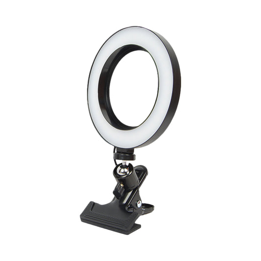 Mobile Phone Support LED Portable Mirror Light Minimalist Black Clip on Fill Flush Lamp with Circle Metal Shade Clearhalo 'Cast Iron' 'Glass' 'Industrial' 'Modern wall lights' 'Modern' 'Tiffany' 'Traditional wall lights' 'Vanity Lights' 'Wall Lights' Lighting' 1781922