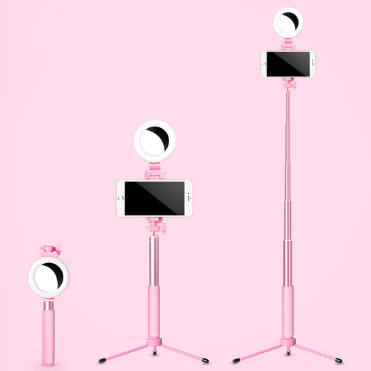 Modernist LED Mirror Lighting Pink Circle USB Fill Lamp with Metallic Shade, Mobile Phone Holder Design Clearhalo 'Cast Iron' 'Glass' 'Industrial' 'Modern wall lights' 'Modern' 'Tiffany' 'Traditional wall lights' 'Vanity Lights' 'Wall Lights' Lighting' 1782011