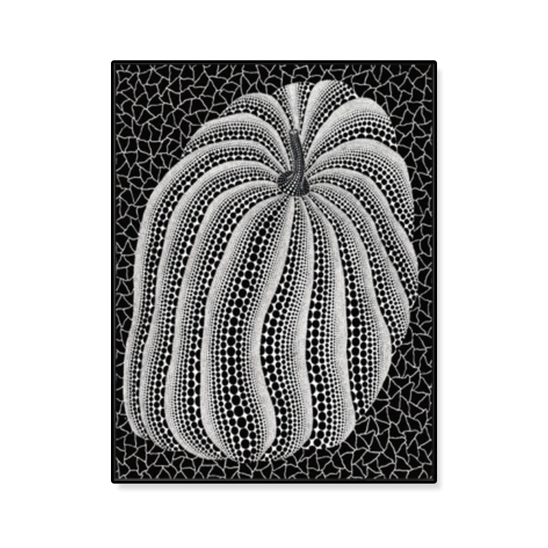 Illustration Pop Art Canvas with Pumpkim Pattern in Dark Color, Multiple Sizes Available