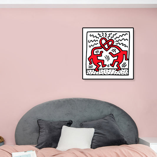 Komische figuur tekenen muurkunst moderne grappige graffiti canvas print in felle kleur