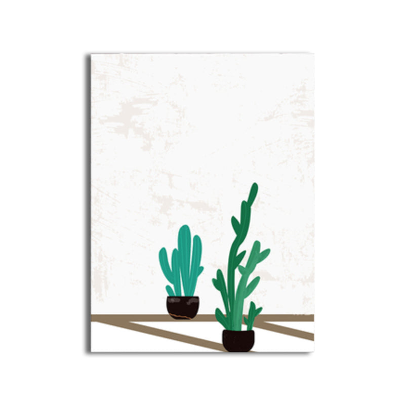 Scandinavian Bonsai Cactus Canvas Print Potting Green Boys Bedroom Wall Art Decor Clearhalo 'Arts' 'Canvas Art' 1782506