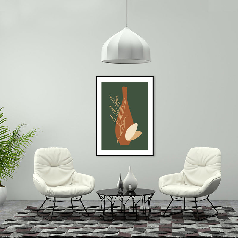 Still Life Pottery Drawing Art Print Nordic Textured Canvas in Soft Color for Home Clearhalo 'Arts' 'Canvas Art' 1782892