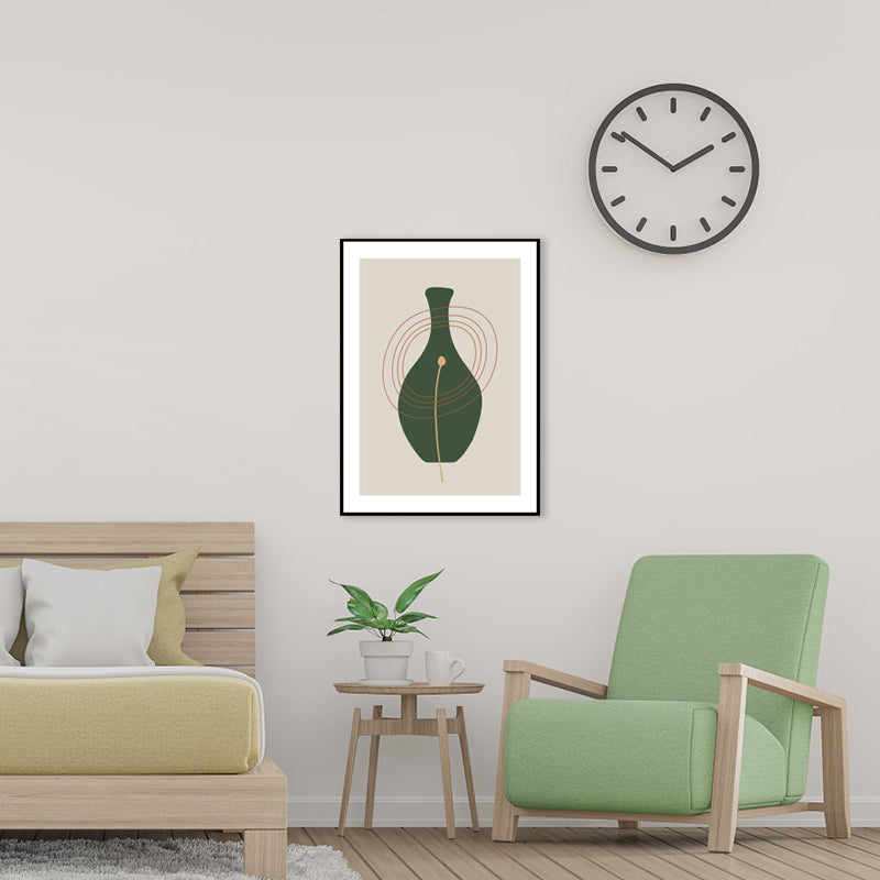 Still Life Pottery Drawing Art Print Nordic Textured Canvas in Soft Color for Home Clearhalo 'Arts' 'Canvas Art' 1782899