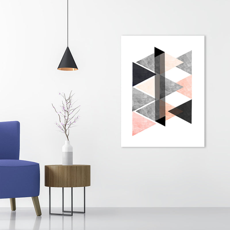 Black Lapped Pattern Canvas Geometric Scandinavian Textured Wall Art for Dining Room Clearhalo 'Arts' 'Canvas Art' 1782981