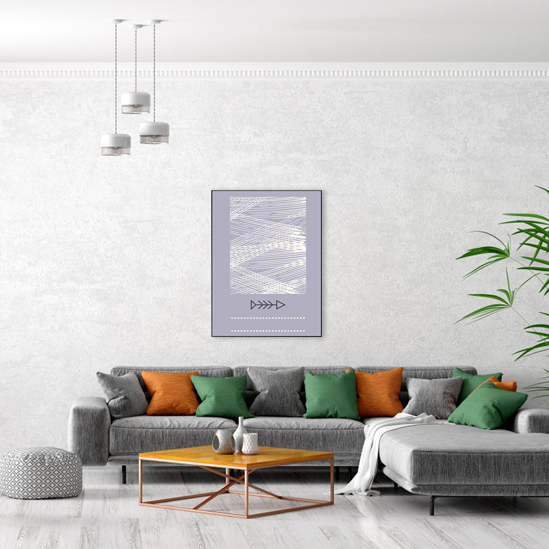 Scandinavian Stylish Strips Abstract Art Print Purple Textured Wall Print for Living Room Clearhalo 'Arts' 'Canvas Art' 1783017