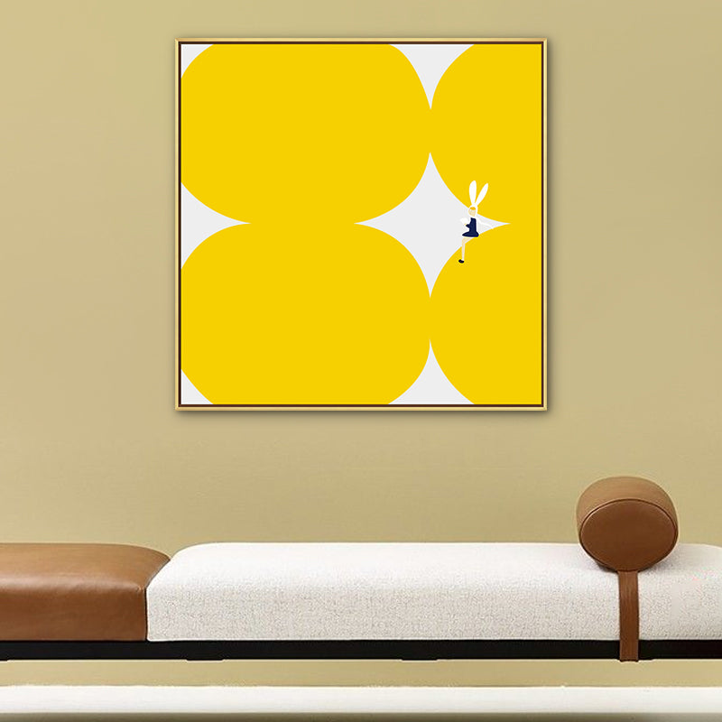 Cute Bunny Girl Canvas Wall Art Dining Room Geometry Wall Decor, Multiple Size Options Clearhalo 'Arts' 'Canvas Art' 1783431