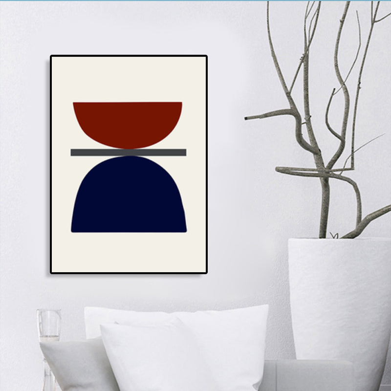 Modern Style Wall Art Dark Color Blocking Geometric Canvas Print for Living Room Red Clearhalo 'Arts' 'Canvas Art' 1783496