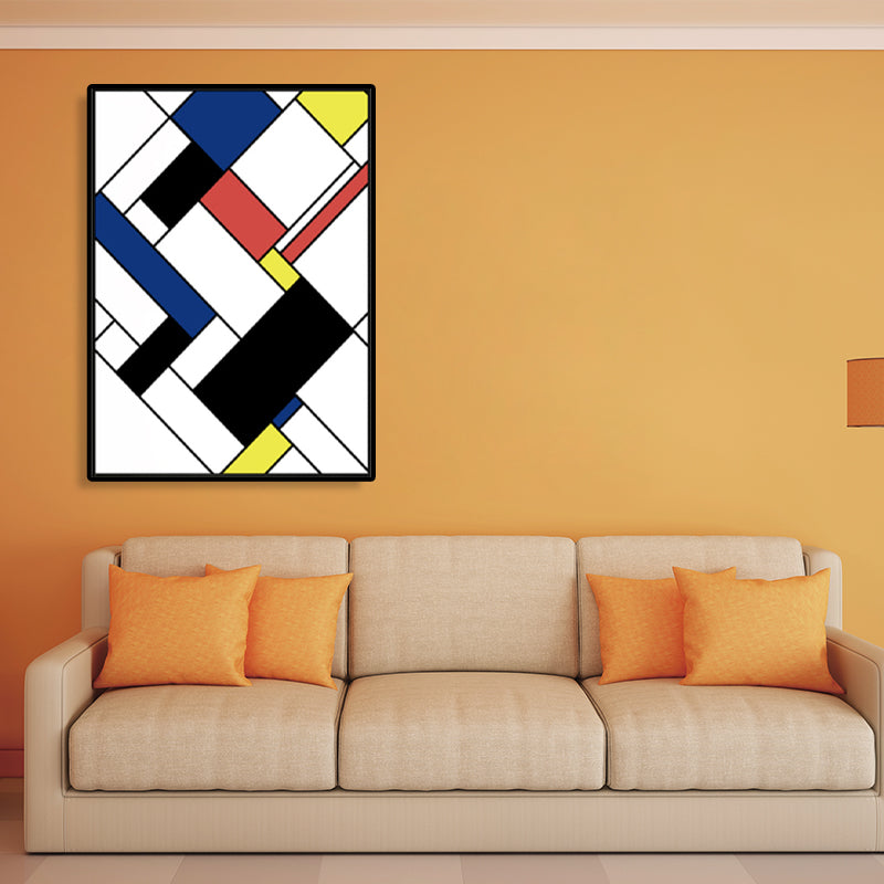 Mondrian Geometric Painting Canvas Nordic Textured Wall Art in Multi-Color for Room Clearhalo 'Arts' 'Canvas Art' 1783508