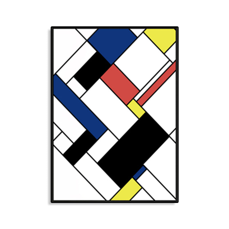 Mondrian Geometric Painting Canvas Nordic Textured Wall Art in Multi-Color for Room Clearhalo 'Arts' 'Canvas Art' 1783510