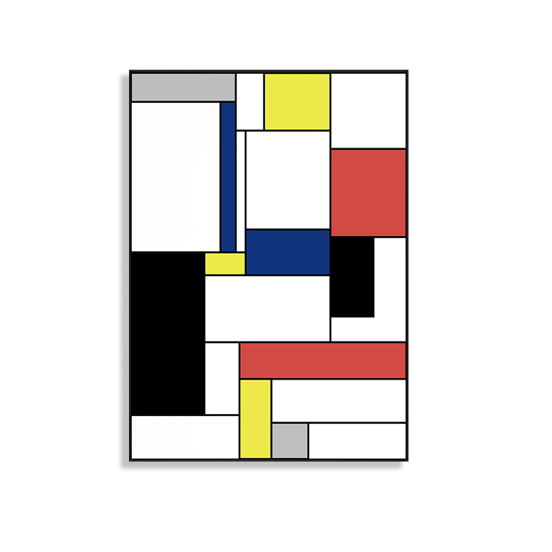 Mondrian Geometric Painting Canvas Nordic Textured Wall Art in Multi-Color for Room Clearhalo 'Arts' 'Canvas Art' 1783517