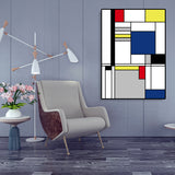 Mondrian Geometric Painting Canvas Nordic Textured Wall Art in Multi-Color for Room Clearhalo 'Arts' 'Canvas Art' 1783520