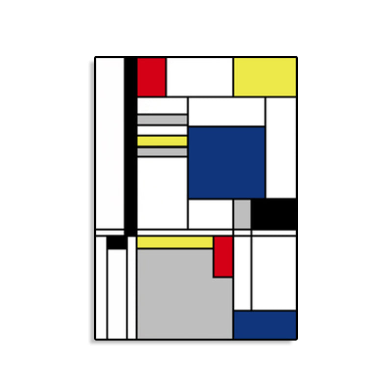 Mondrian Geometric Painting Canvas Nordic Textured Wall Art in Multi-Color for Room Clearhalo 'Arts' 'Canvas Art' 1783521