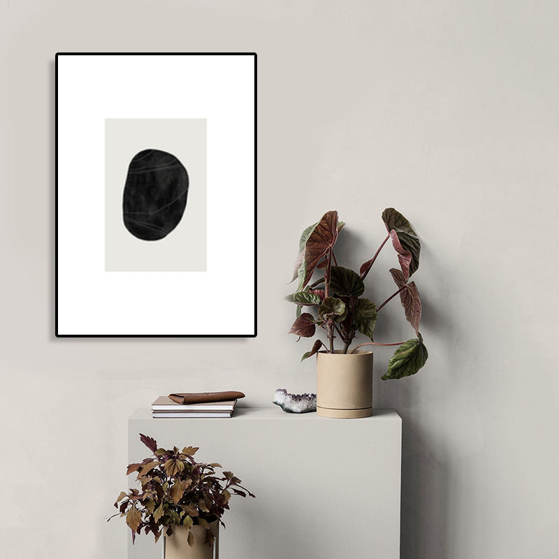 Fingerprint Canvas Wall Art Black and White Minimalistic Wall Decor for Living Room Black Clearhalo 'Arts' 'Canvas Art' 1783533