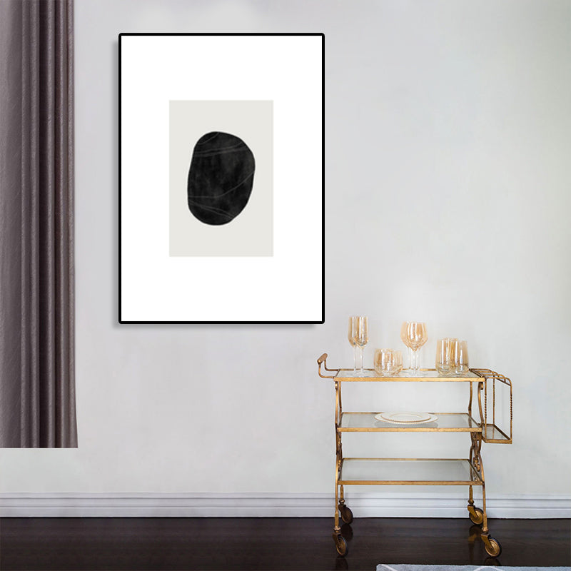 Fingerprint Canvas Wall Art Black and White Minimalistic Wall Decor for Living Room Clearhalo 'Arts' 'Canvas Art' 1783534