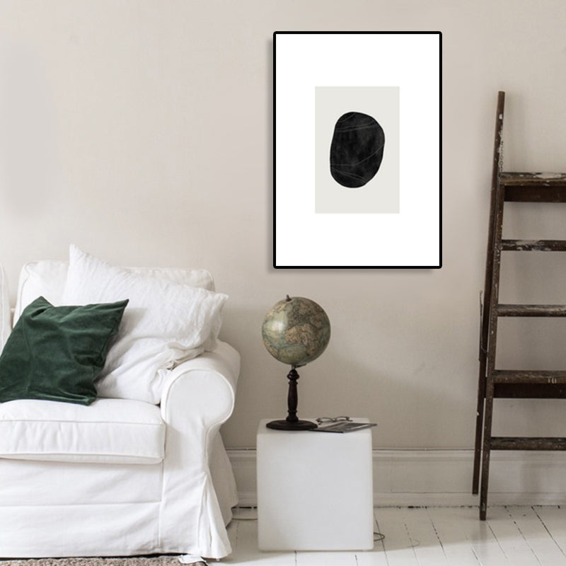 Fingerprint Canvas Wall Art Black and White Minimalistic Wall Decor for Living Room Clearhalo 'Arts' 'Canvas Art' 1783535