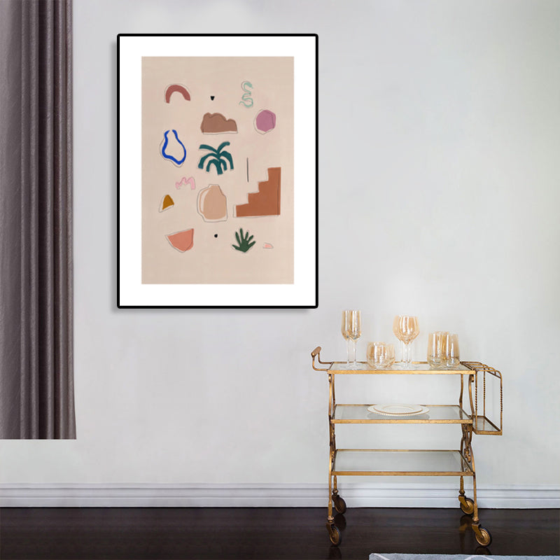 Nordic Wall Art Decor Brown Illustration Still Life Stuff Canvas Print for Sitting Room Brown Clearhalo 'Arts' 'Canvas Art' 1783601