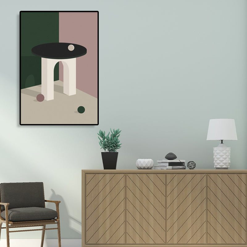 Still Life Geometric Drawing Canvas Nordic Textured Wall Art Print in Dark Color Clearhalo 'Arts' 'Canvas Art' 1783622