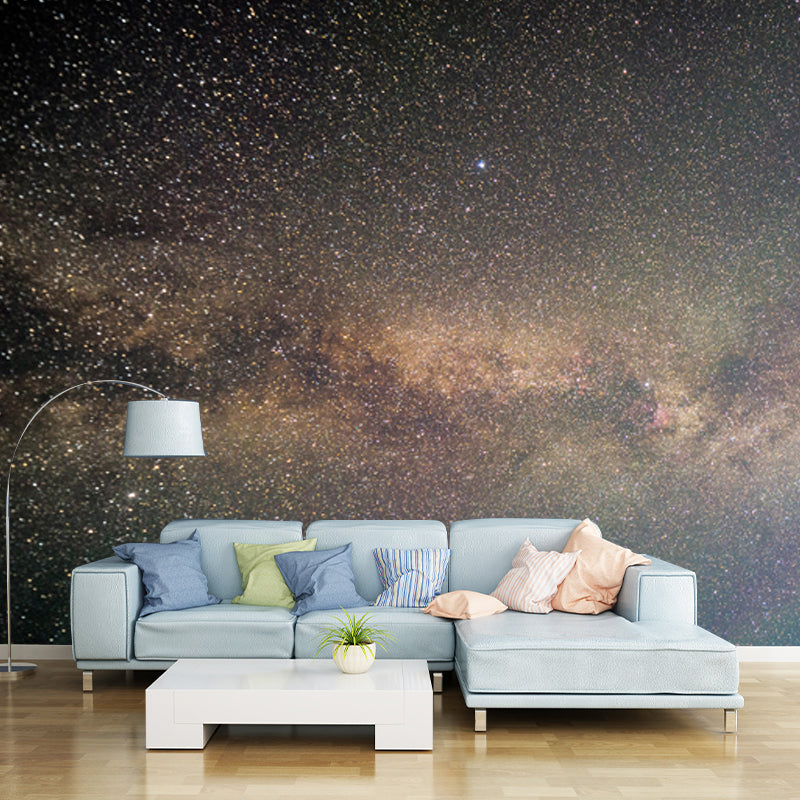 Whole Galaxy Wall Mural Decal Modern Fascinating Night Sky Wall Covering in Purple-Yellow Clearhalo 'Wall Decor' 'Wall Mural' 1783860