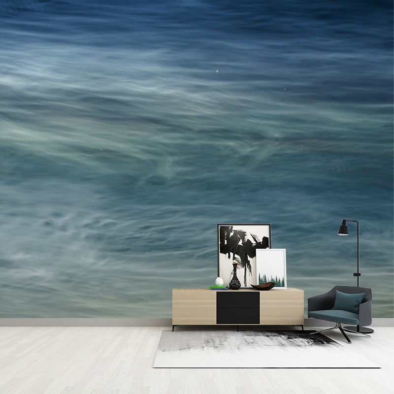 Aqua Waves Printed Wallpaper Mural Moisture Resistant Wall Decoration for Bedroom Clearhalo 'Wall Decor' 'Wall Mural' 1783876