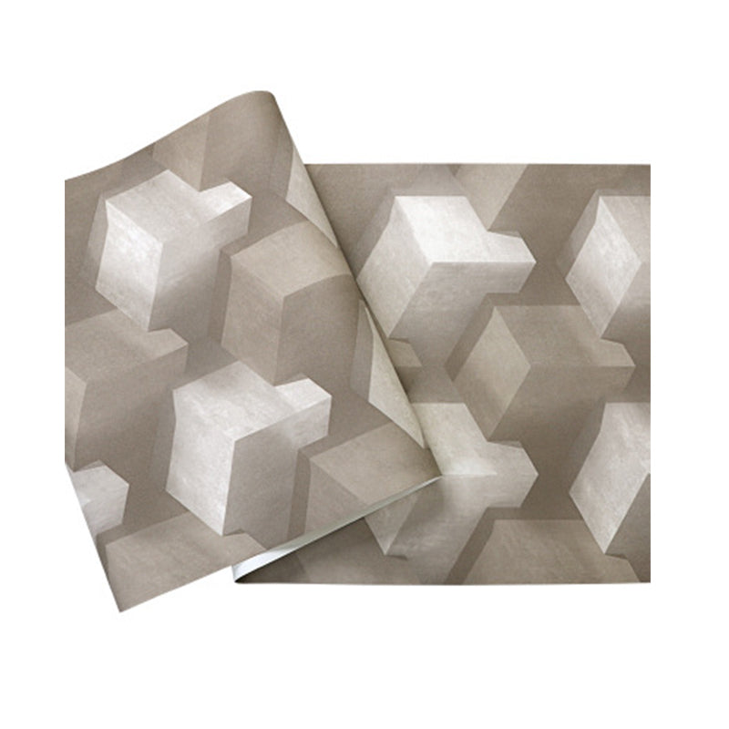 Modern Vinyl Decorative 3D Print Cube Wallpaper, 33' x 20.5" Clearhalo 'Wall Decor' 'Wallpaper' 1784101