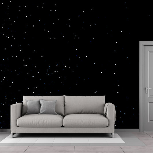 Whole Night Sky Star Mural Wallpaper Waterproof Modernist Bedroom Wall Art in Black Clearhalo 'Wall Decor' 'Wall Mural' 1784776