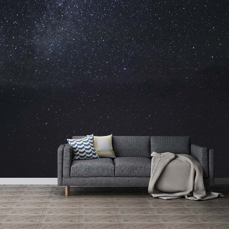 Black Night Sky Wallpaper Mural Starry Modern Waterproofing Wall Covering for Home Black Design 2 Clearhalo 'Wall Decor' 'Wall Mural' 1785067