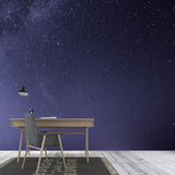 Purple Sparkling Stars Mural Decal Night Sky Scene Modern Washable Wall Decoration Clearhalo 'Wall Decor' 'Wall Mural' 1785297