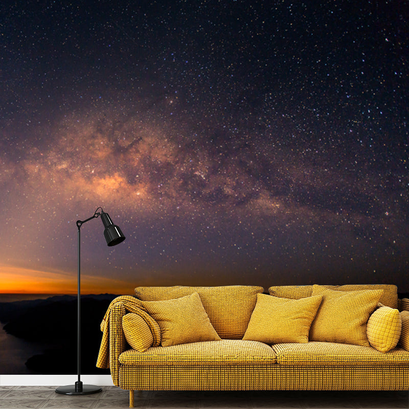 Graphic Milky Way Galaxy Mural Whole Wall Decor for Living Room, Made to Measure Clearhalo 'Wall Decor' 'Wall Mural' 1785769