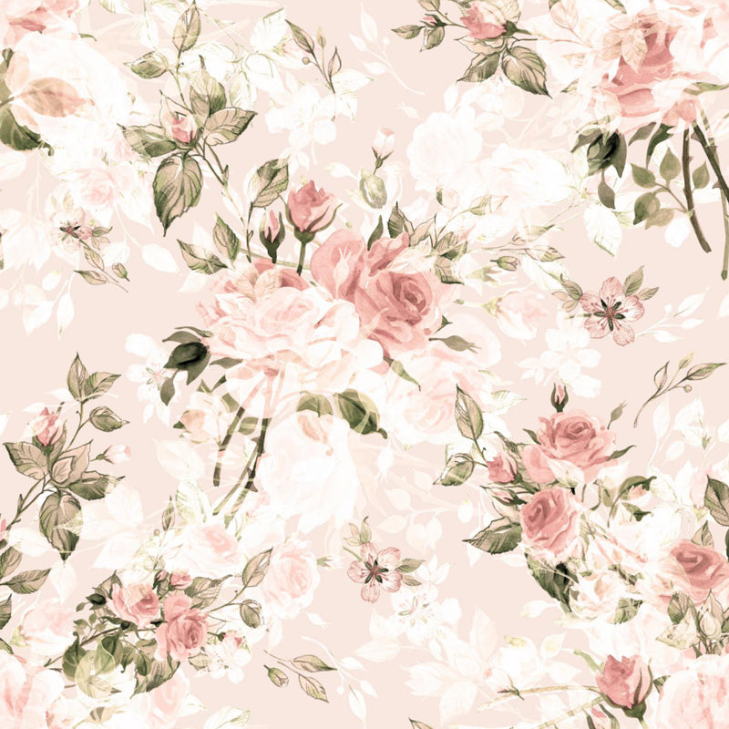 Big Blossom Wallpaper Mural Contemporary Pretty Flowers Wall Covering in Pastel Color Clearhalo 'Wall Decor' 'Wall Mural' 1786101