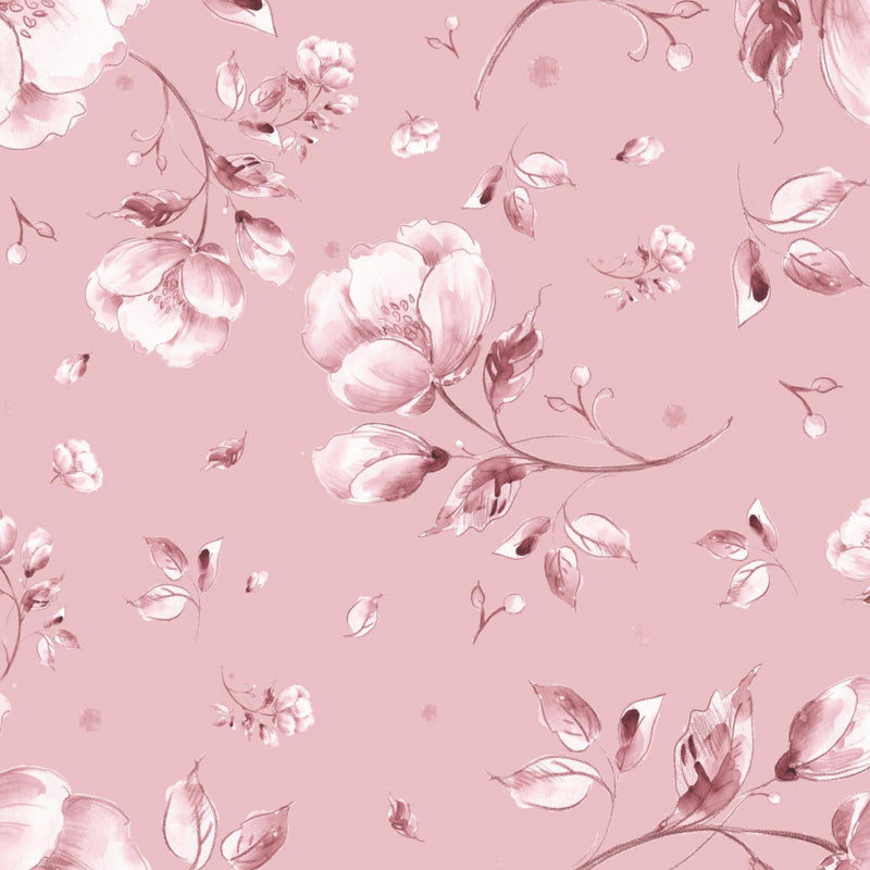 Big Blossom Wallpaper Mural Contemporary Pretty Flowers Wall Covering in Pastel Color Clearhalo 'Wall Decor' 'Wall Mural' 1786111