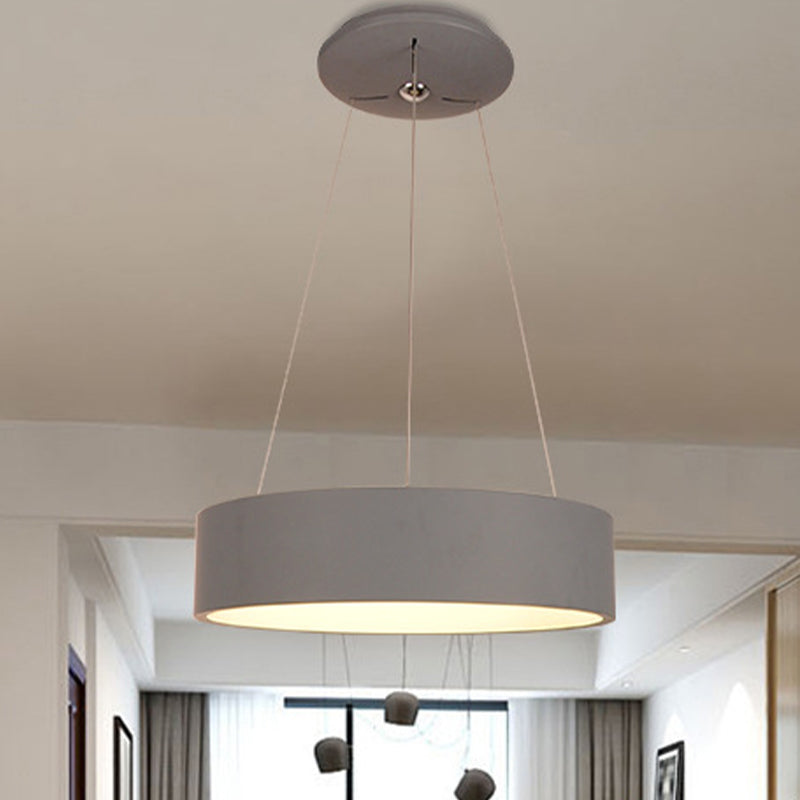 Aluminum Round LED Pendant Lamp Minimalist Grey Ceiling Hanging Light over Dining Table Clearhalo 'Ceiling Lights' 'Modern Pendants' 'Modern' 'Pendant Lights' 'Pendants' Lighting' 1786857