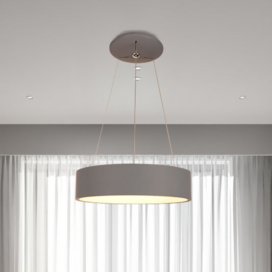 Aluminum Round LED Pendant Lamp Minimalist Grey Ceiling Hanging Light over Dining Table Grey Clearhalo 'Ceiling Lights' 'Modern Pendants' 'Modern' 'Pendant Lights' 'Pendants' Lighting' 1786858