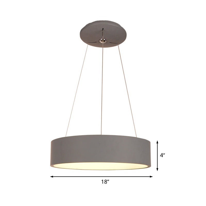 Aluminum Round LED Pendant Lamp Minimalist Grey Ceiling Hanging Light over Dining Table Clearhalo 'Ceiling Lights' 'Modern Pendants' 'Modern' 'Pendant Lights' 'Pendants' Lighting' 1786861