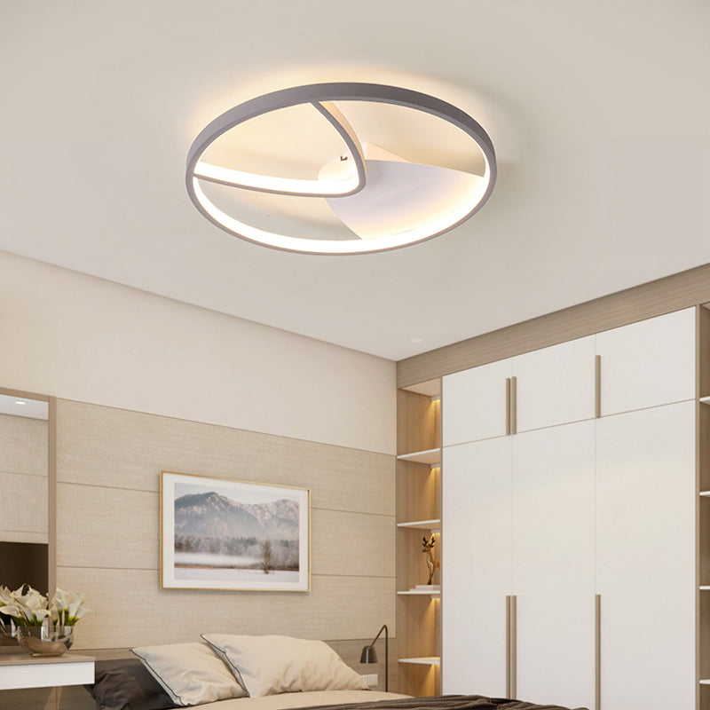 V Shape Metal Ceiling Light Fixture Contemporary Grey LED Flush Mount in Warm/White Light with Silica Gel Diffuser, 16.5"/20.5" W Clearhalo 'Ceiling Lights' 'Close To Ceiling Lights' 'Close to ceiling' 'Flush mount' Lighting' 1787014