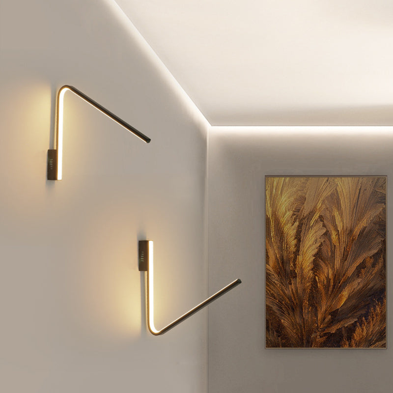 Minimalist V Shaped Wall Lamp Kit Silica Gel Corridor LED Sconce Lighting in Warm/White Light, Black/White Clearhalo 'Modern wall lights' 'Modern' 'Wall Lamps & Sconces' 'Wall Lights' Lighting' 1787202