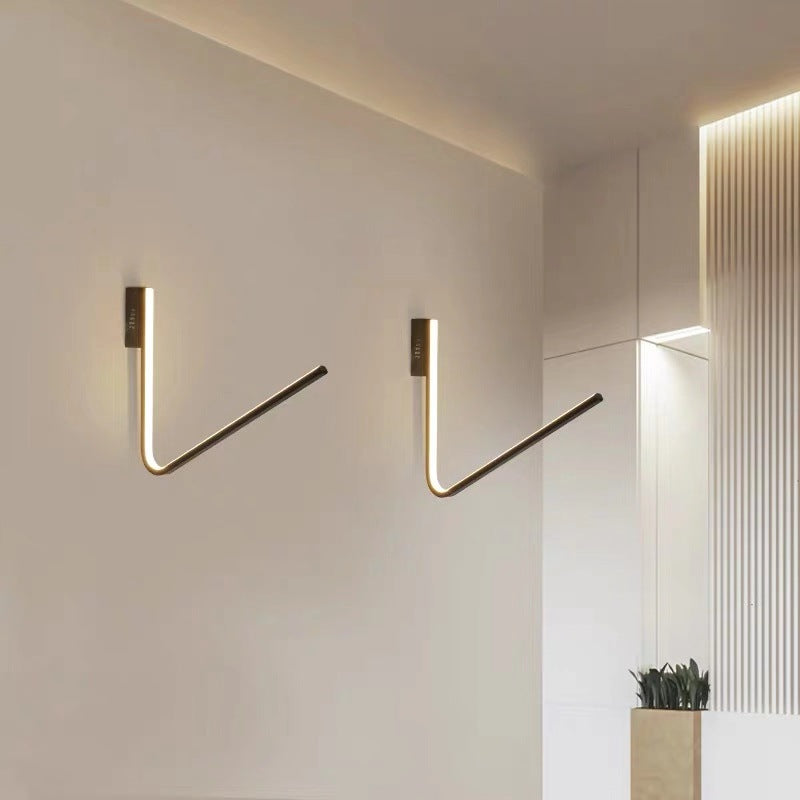 Minimalist V Shaped Wall Lamp Kit Silica Gel Corridor LED Sconce Lighting in Warm/White Light, Black/White Black Clearhalo 'Modern wall lights' 'Modern' 'Wall Lamps & Sconces' 'Wall Lights' Lighting' 1787203