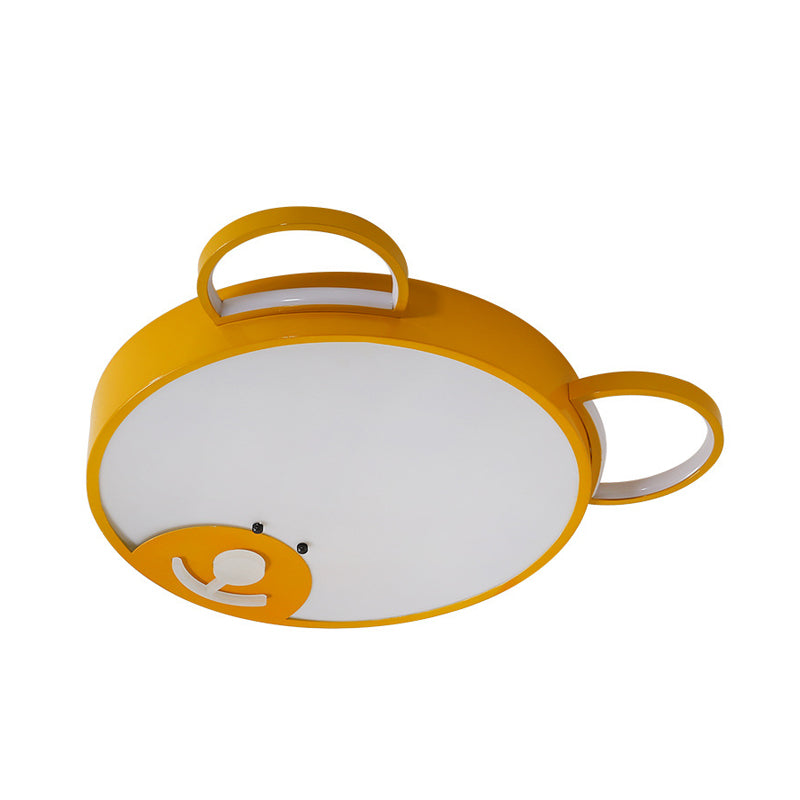 Acrylic Bear-Shape Ceiling Lamp Creative LED Gold Flushmount Lighting for Nursery Clearhalo 'Ceiling Lights' 'Close To Ceiling Lights' 'Close to ceiling' 'Flush mount' Lighting' 1787225