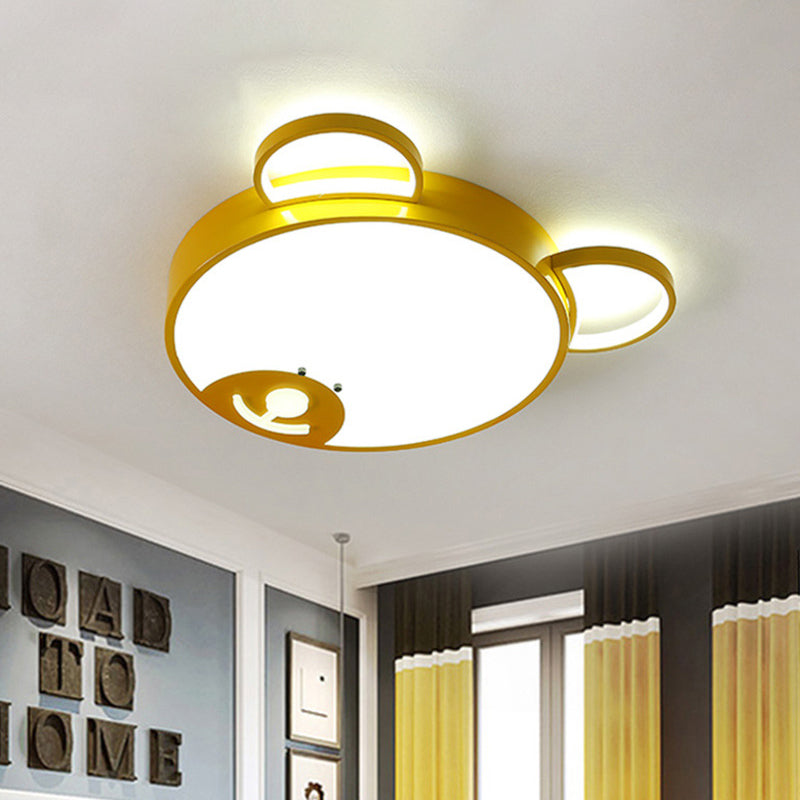 Acrylic Bear-Shape Ceiling Lamp Creative LED Gold Flushmount Lighting for Nursery Gold Clearhalo 'Ceiling Lights' 'Close To Ceiling Lights' 'Close to ceiling' 'Flush mount' Lighting' 1787226